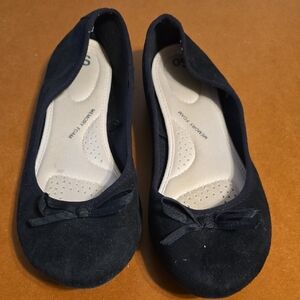 SO Black Suede Flats with Bow